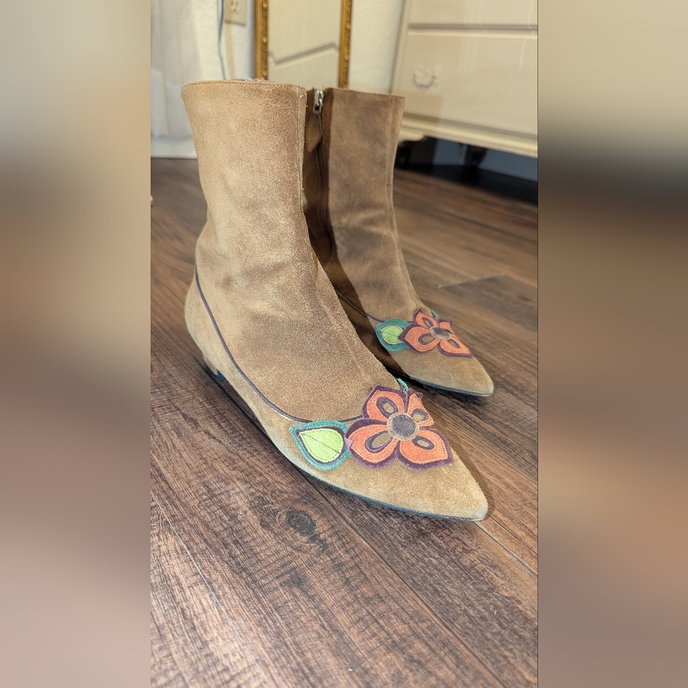 Miu Miu Brown Suede Ankle Boots